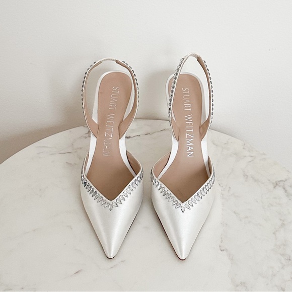 Stuart Weitzman Gemcut Xcurve Crystal Slingback 110mm Pump Size 6.5 - Picture 6 of 12